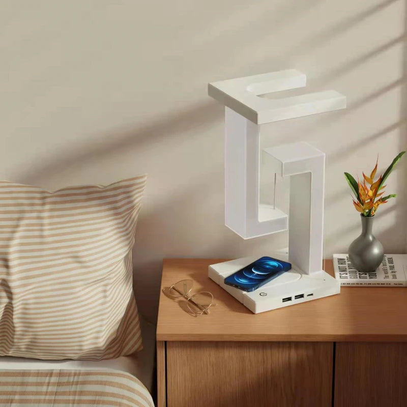 Floating lamp with wireless charger