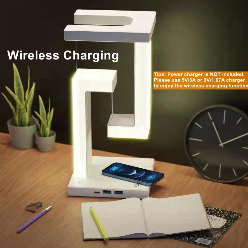 Floating lamp with wireless charger