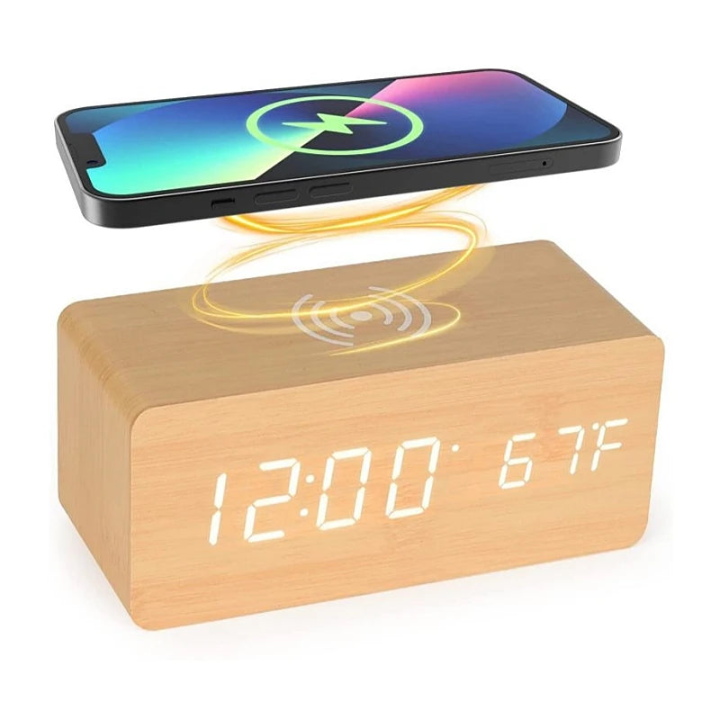 Digital Alarm Clock With Wireless Charging